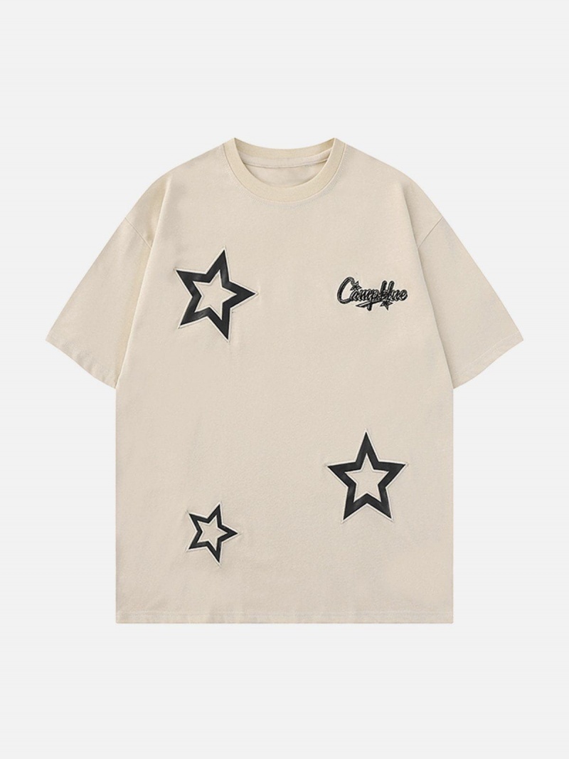 Noir  T Shirts Aelfric Eden Applique Embroidery Star Tee - JBF-5990642